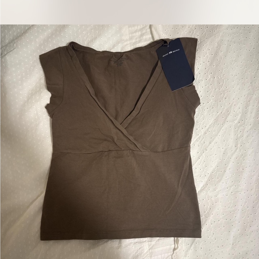 Brandy Melville Chocolate Wrap Top